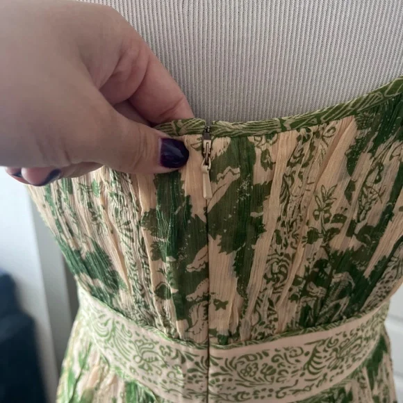 Jones New York Silk Green Pattern Dress - Picture 6 of 8